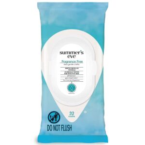 SUMMERS EVE fragrance free cleansing cloths 32 CLOTH سمر ايف مناديل مطهرة للمناطق الحساسة