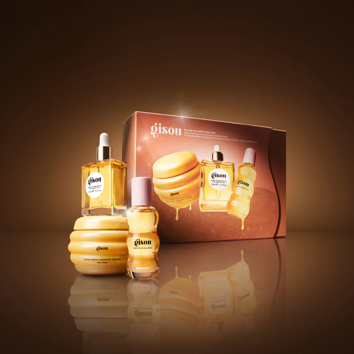 GISOU On-The-Go Honey Hair Trio Set مجموعة العناية بالشعر الثلاثية من جيسو - Image 3