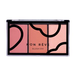 MON REVE BLUSH ON! Blush trio palette - 02 Earthy  مون ريڤ لوحة أحمر الخدود ثلاثية