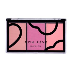 MON REVE BLUSH ON! Blush trio palette - 03 Plum مون ريڤ لوحة أحمر الخدود ثلاثية