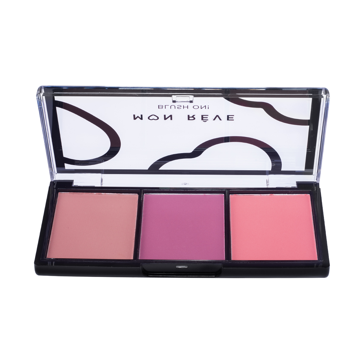 MON REVE BLUSH ON! Blush trio palette - 03 Plum مون ريڤ لوحة أحمر الخدود ثلاثية - Image 2