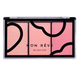 MON REVE BLUSH ON! Blush trio palette -  04 Pink مون ريڤ لوحة أحمر الخدود ثلاثية
