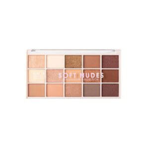 MUA MAKEUP ACADEMY 15 Shade Eyeshadow Palette - SOFT NUDES لوحة ظلال العيون المكونة من 15 لونًا من موا