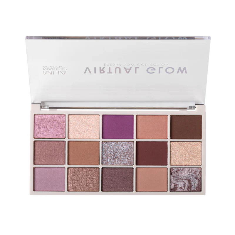 MUA MAKEUP ACADEMY 15 Shade Eyeshadow Palette - VIRTUAL GLOW لوحة ظلال العيون المكونة من 15 لونًا من موا - Image 3