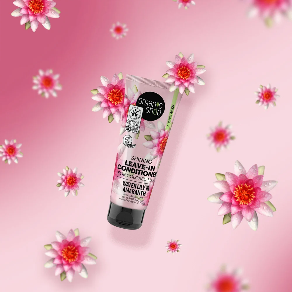 ORGANIC SHOP Shining Leave-In Conditioner for Coloured Hair Water Lily and Amaranth 75ml اوركانك شوب بلسم لامع للشعر المصبوغ بخلاصة زنبق الماء والأمارانث - Image 2