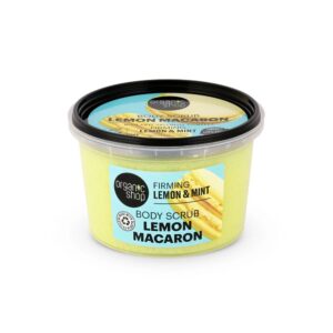 ORGANIC SHOP Firming Lemon Macaron Body Scrub Lemon and Mint 250ml اوركانك شوب مقشر الجسم بالليمون والماكرون لشد البشرة بالليمون والنعناع