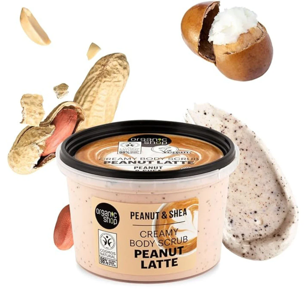 ORGANIC SHOP Peanut Latte Creamy Body Scrub Peanut and Shea 250ml اوركانك شوب مقشر الجسم الكريمي بزبدة الفول السوداني وزبدة الشيا - Image 2