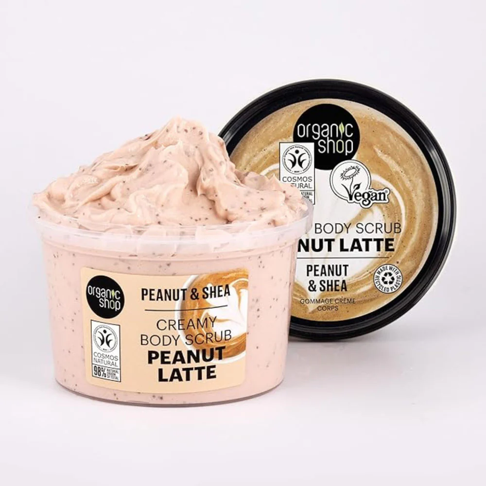 ORGANIC SHOP Peanut Latte Creamy Body Scrub Peanut and Shea 250ml اوركانك شوب مقشر الجسم الكريمي بزبدة الفول السوداني وزبدة الشيا - Image 3