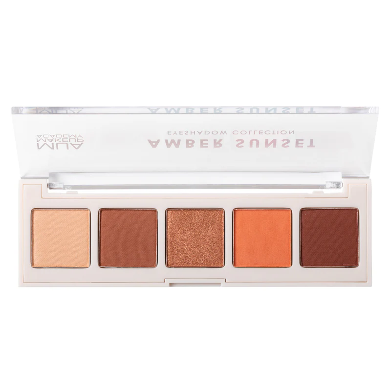 MUA MAKEUP ACADEMY BRONZED 5 SHADE EYESHADOW PALETTE - AMBER SUNSET لوحة ضلال العين من موا - Image 2