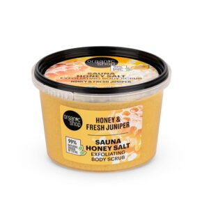 ORGANIC SHOP Honey Salt & Juniper Hydrating & Exfoliating Body Scrub 250ml اوركانك شوب مقشر الجسم المرطب والمقشر بالعسل والملح
