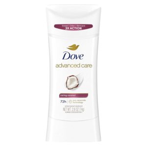 DOVE Advanced Care Antiperspirant Deodorant Stick - Caring Coconut 74G دوف مزيل العرق أدفانسد كير برائحة جوز الهند