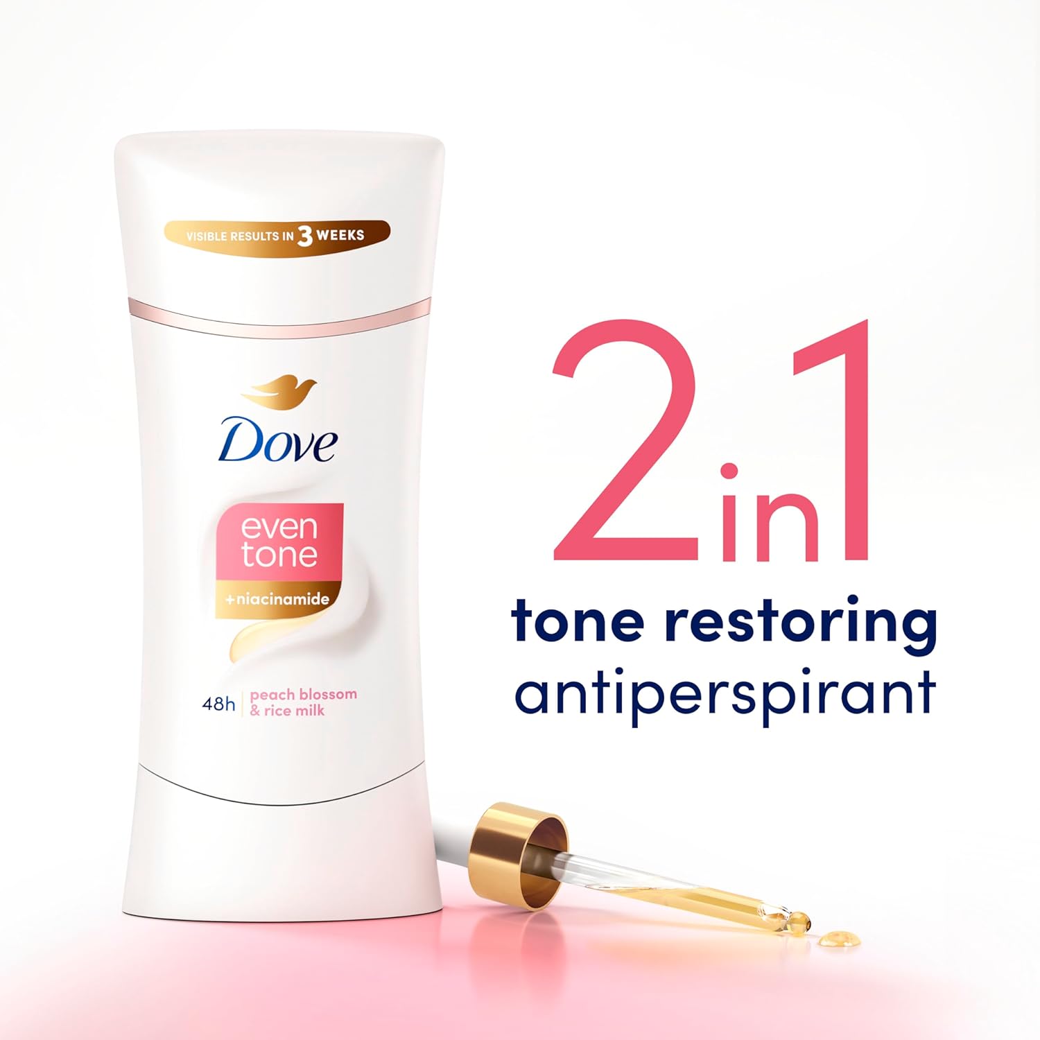 DOVE Even Tone Antiperspirant Deodorant for Uneven Skin Tone - blossom 74g مزيل العرق ايفن تون برائحة زهر الخوخ المنعشة من دوف - Image 2