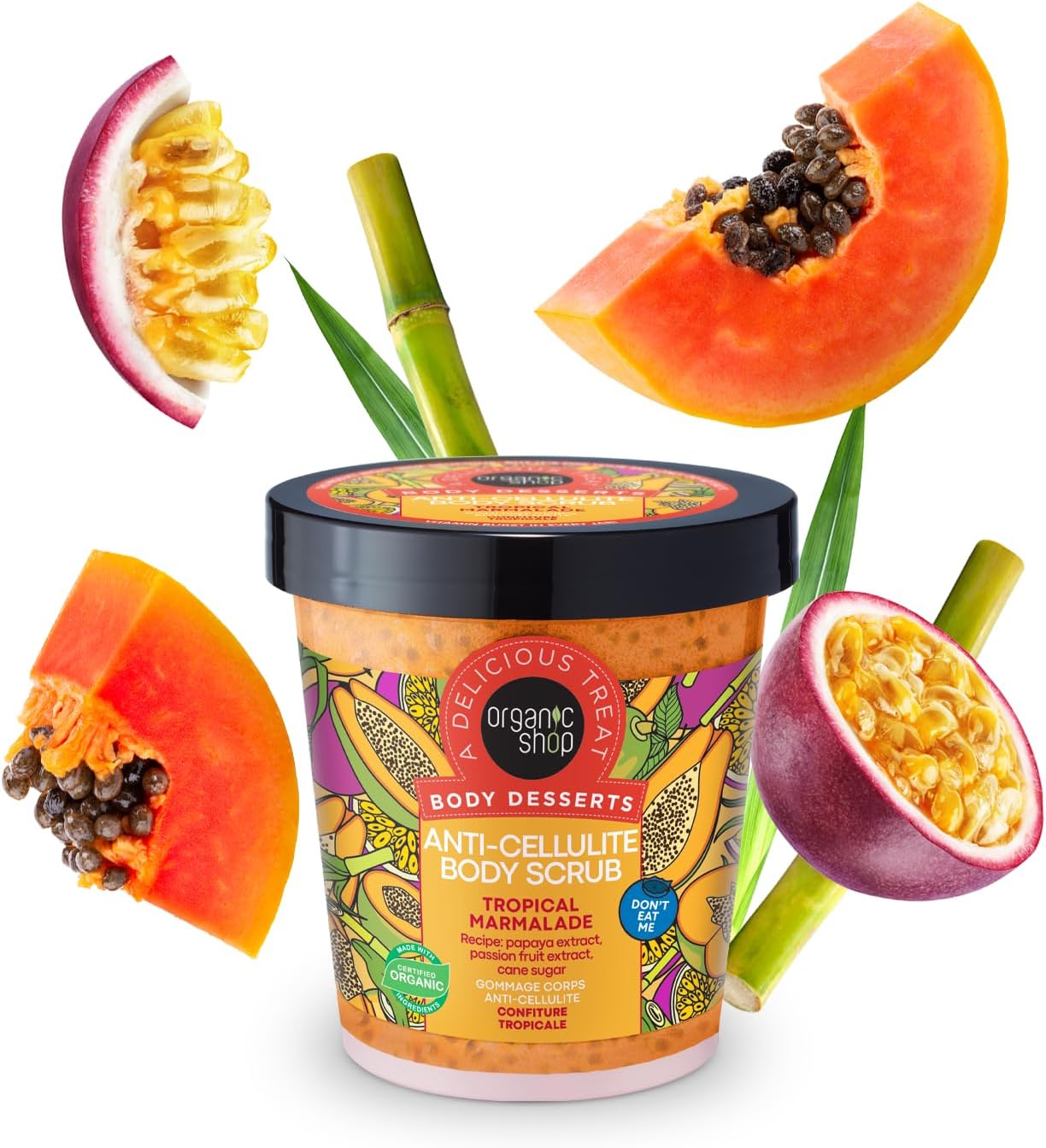 ORGANIC SHOP ANTI-CELLULITE BODY SCRUB TROPICAL MARMALADE 450ML مقشر الجسم المضاد للسيلوليت بالمربى الاستوائي من اوركانيك شوب - Image 3