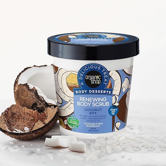 ORGANIC SHOP Body Desserts Renewing Body Scrub Coconut Bite 450 ml اوركانك شوب مقشر الجسم المجدد بنكهة جوز الهند - Image 3