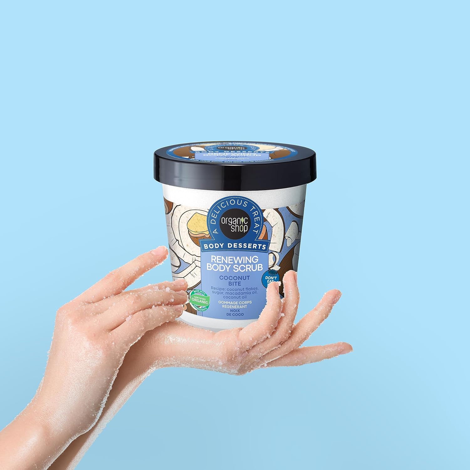 ORGANIC SHOP Body Desserts Renewing Body Scrub Coconut Bite 450 ml اوركانك شوب مقشر الجسم المجدد بنكهة جوز الهند - Image 2