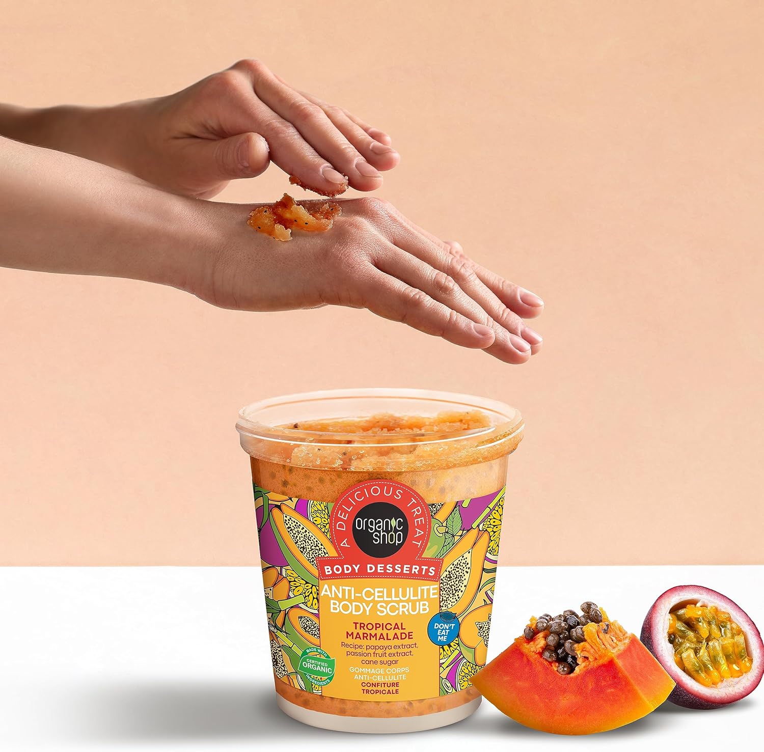 ORGANIC SHOP ANTI-CELLULITE BODY SCRUB TROPICAL MARMALADE 450ML مقشر الجسم المضاد للسيلوليت بالمربى الاستوائي من اوركانيك شوب - Image 2