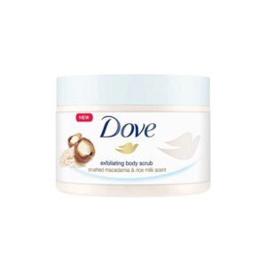 DOVE Exfoliating Body Scrub Macadamia & Rice Milk 298g مقشر جسم من دوف