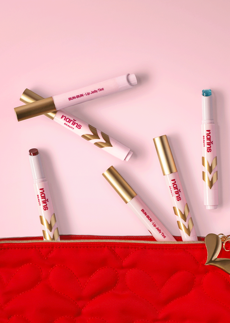 NARINS BEAUTY BUN BUN RED POUCH نارين بيوتي حقيبة ميكاب حمراء - Image 4