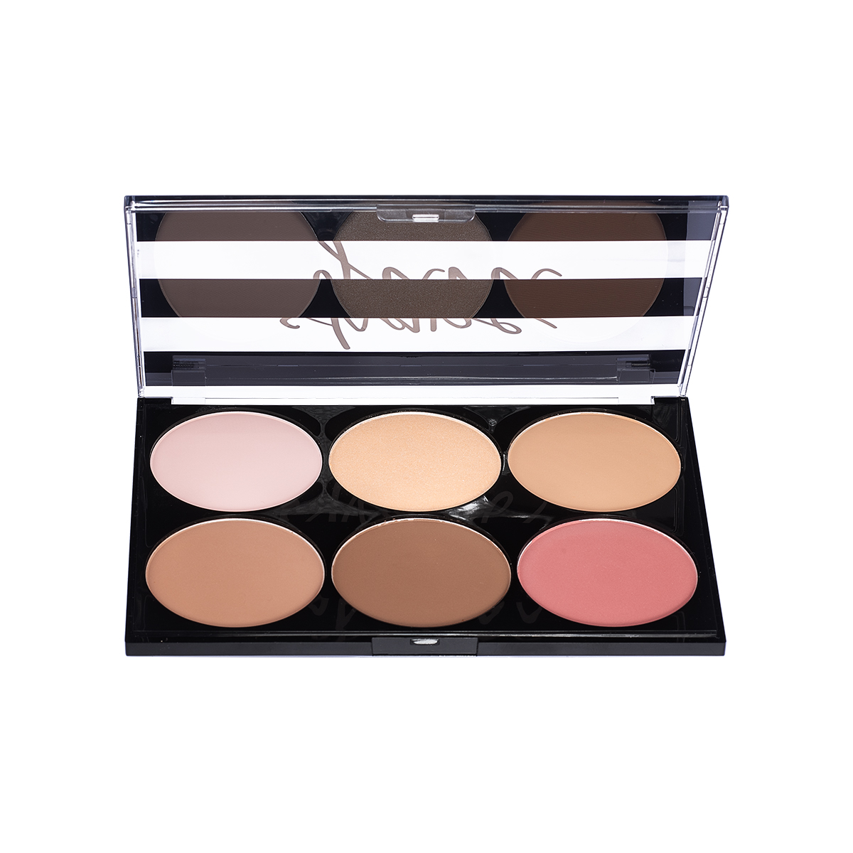 MON REVE Face sculpting palette with highlighter, contour & blush - 03 Deep مون ريڤ لوحة نحت الوجه مع هايلايتر وكونتور وأحمر خدود - Image 3
