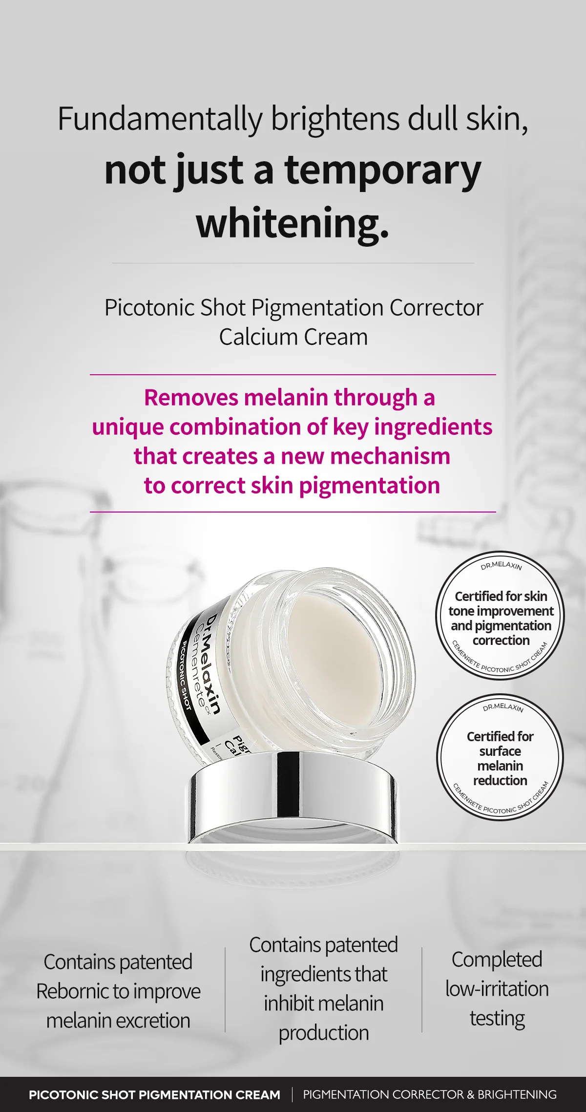 DR.MELAXIN Picotonic Shot Pigmentation Cream 25g دكتور ميلاكسين كريم مجدد للبشرة ومضاد للتصبغات - Image 3