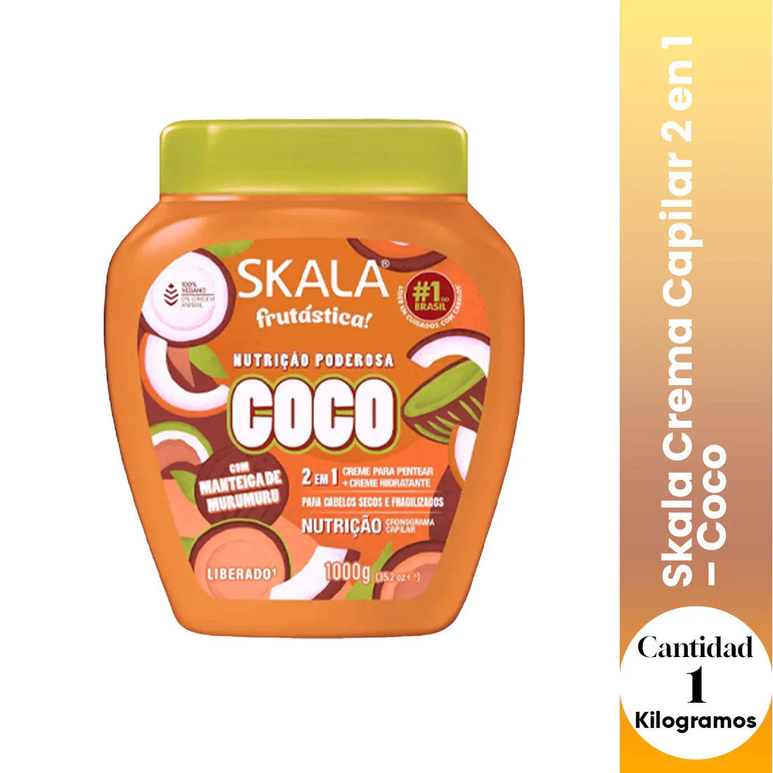 SKALA 2 in 1 Hair Cream - Coconut 1000g كريم شعر 2 في 1 - جوز الهند - Image 2