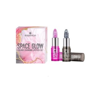 ESSENCE SPACE GLOW COLOUR CHANGING LIPSTICK SET مجموعة أحمر الشفاه سبيس جلو متغير اللون من اسنس