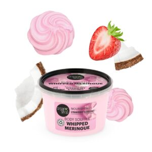 ORGANIC SHOP Whipped Meringue Body Souffle Nourishing Strawberry & Coconut اوركانك شوب كريم الجسم بالمرنغ المغذي بنكهة الفراولة وجوز الهند