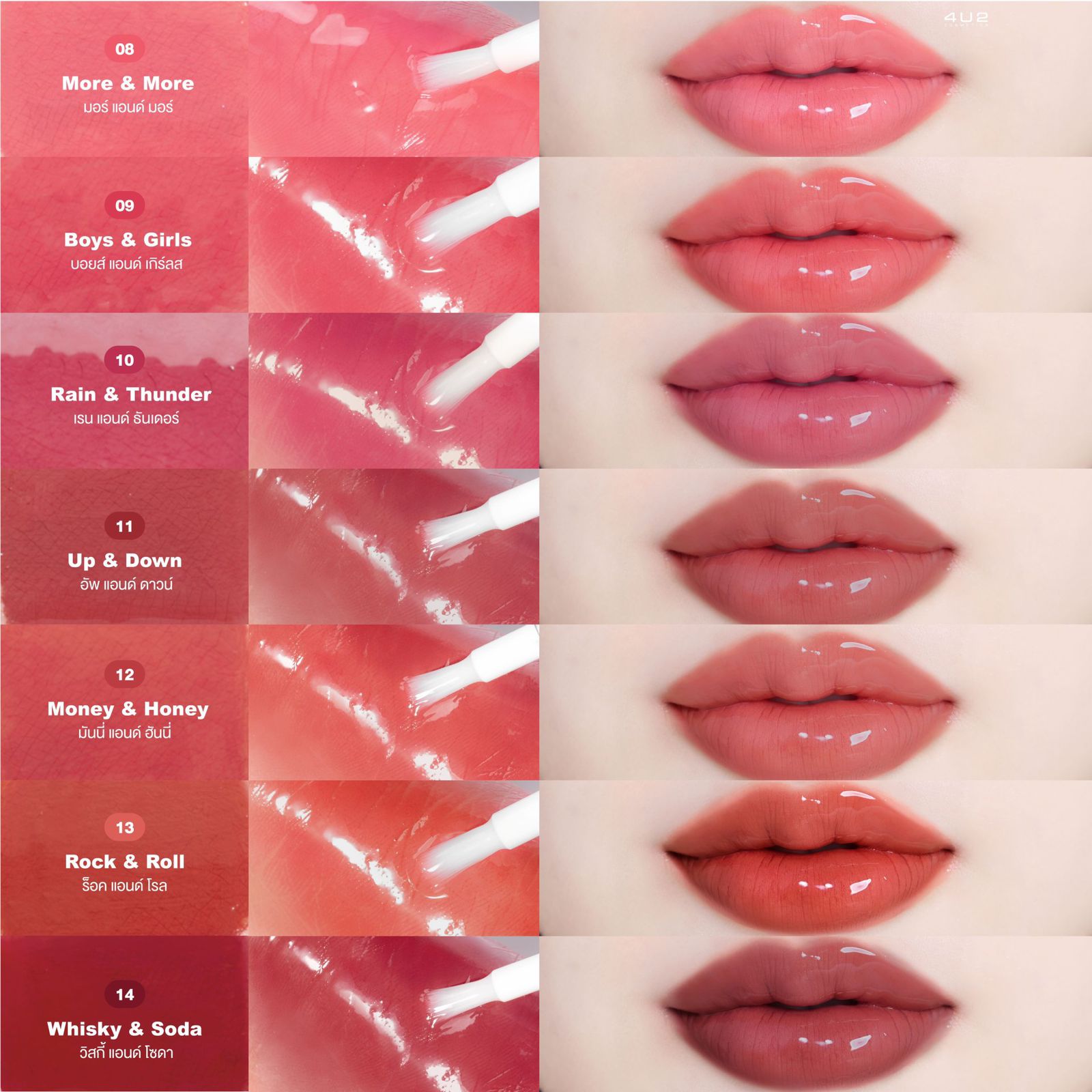 4U2 TWOGETHER MATTE AND GLOSS LIP فور يو تو احمر شفاه مطفي + كلوس - Image 3