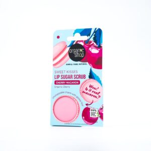 ORGANIC SHOP Sweet Kisses Cherry Macaron Lip Sugar Scrub اوركانك شوب مقشر الشفاه بالسكر والكرز والماكرون