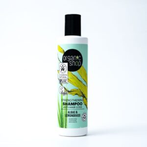 ORGANIC SHOP Strengthening Shampoo Anti-Hair Loss Algae and Lemongrass 280ml اوركانك شوب شامبو مقوي مضاد لتساقط الشعر بالطحالب والليمون