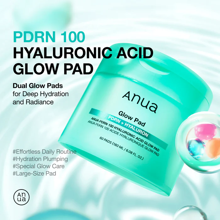 ANUA PDRN 100 Hyaluronic Acid Glow Pad 60PAD بادات توهج للبشرة من انوا - Image 4