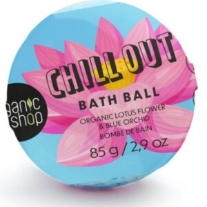 ORGANIC SHOP Bath Ball Chill Out Lotus & Blue Orchid اوركانك شوب كرة استحمام للاسترخاء برائحة اللوتس والأوركيد الأزرق