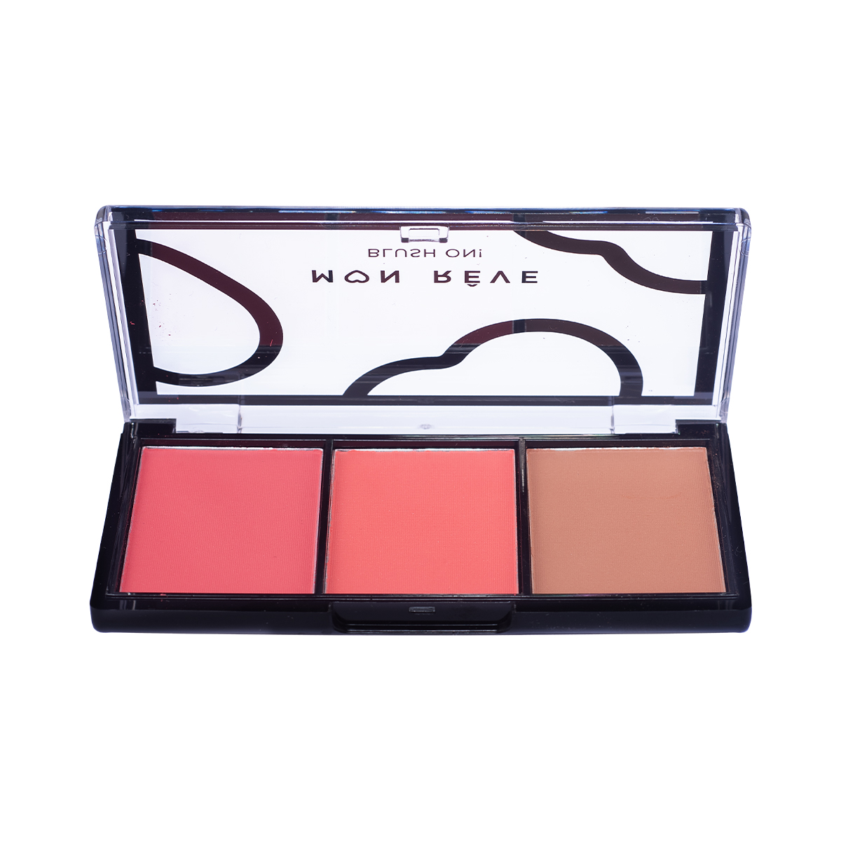 MON REVE BLUSH ON! Blush trio palette - 01 peachy مون ريڤ لوحة أحمر الخدود ثلاثية - Image 3