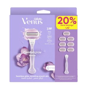 GILLETTE Comfort Glide Breeze Razor Handle مجموعة شفرات جيليت 7+1