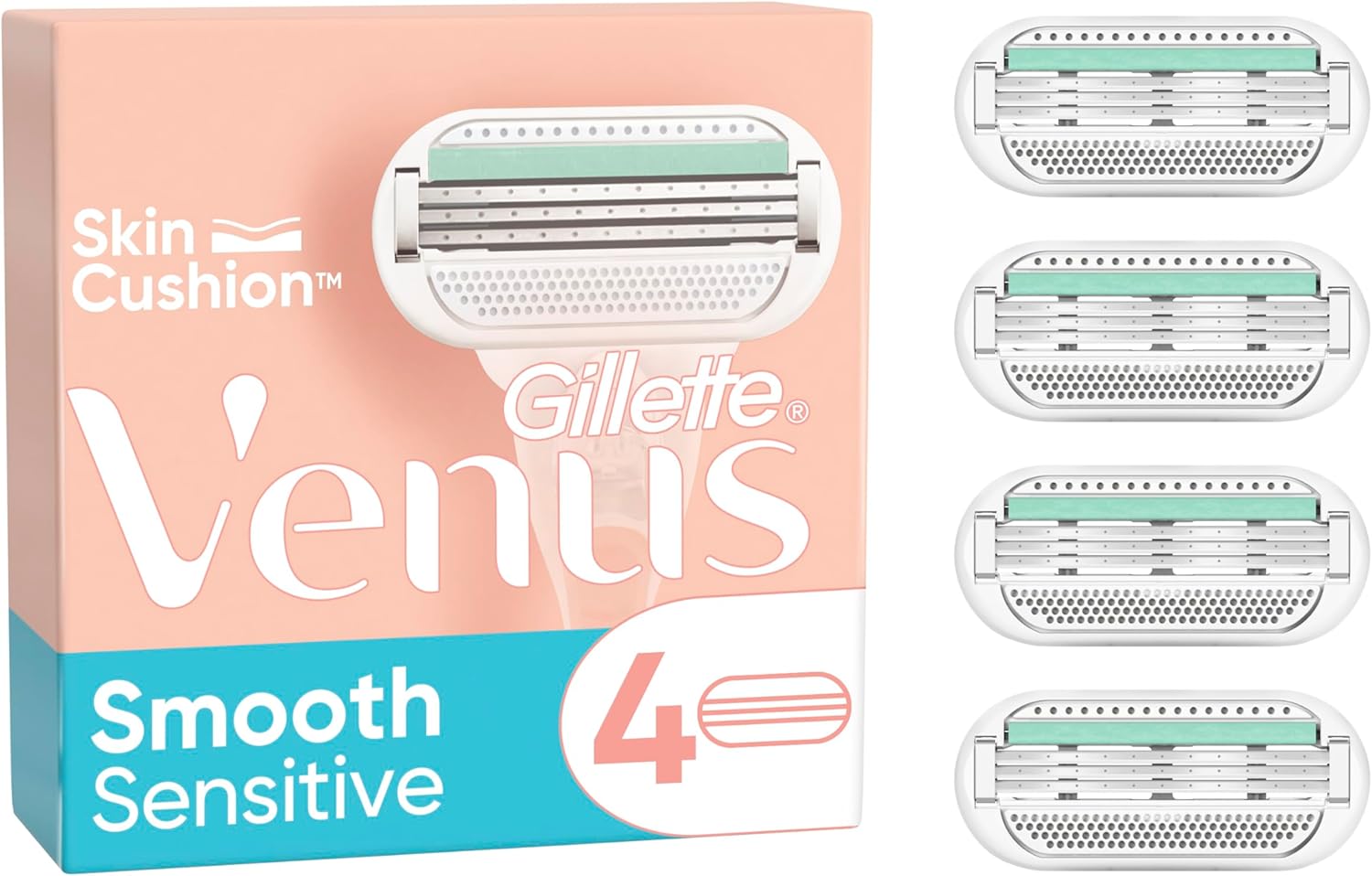 GILLETTE Venus Smooth Sensitive Razor Blades for Women شفرات للوجه للنساء من جيليت - Image 4