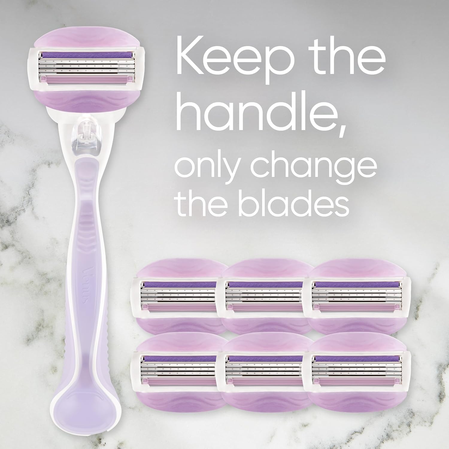 GILLETTE Comfort Glide Breeze Razor Handle مجموعة شفرات جيليت 7+1 - Image 3