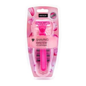 SENCE BEAUTY SHAVING SYSTEM + 3 cartridges شفرة حلاقة نسائية من سينس بيوتي