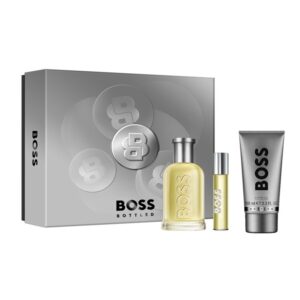 HUGO BOSS Bottled Eau de Toilette and Shower Gel for Men Trio Gift Set بكج هدايا عطور ثلاثي من هوكو بوسس للرجال