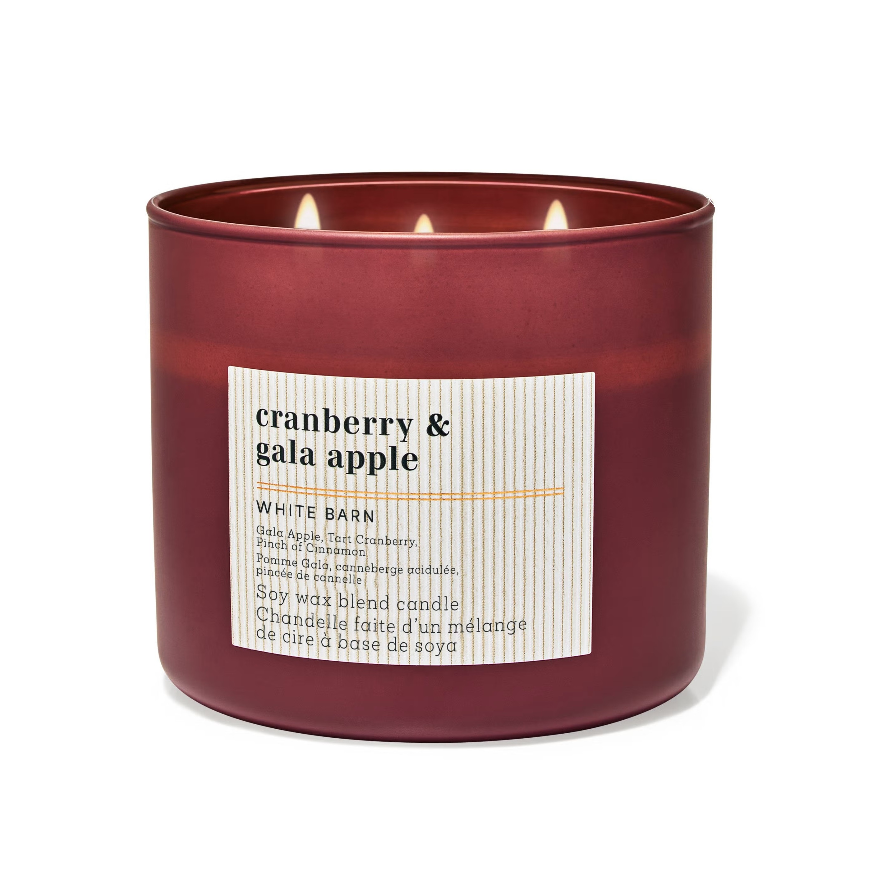 BATH &amp; BODY WORKS Cranberry &amp; Gala Apple 3-Wick Candle باث اند بدي وركس شمعة معطرة