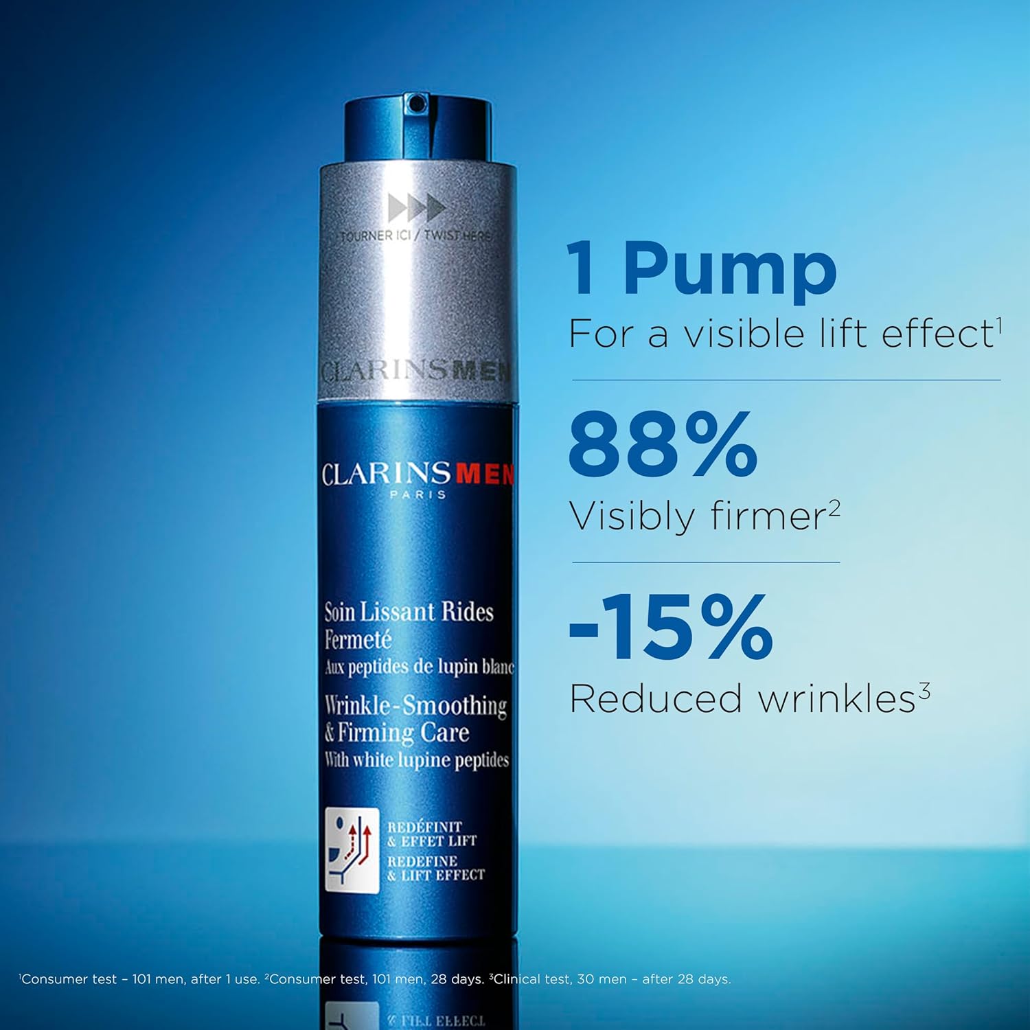 CLARINS MEN Wrinkle Smoothing & Firming Care 50ml كريم يعزز شباب البشرة وينعم التجاعيد للرجال من كلارنس - Image 4