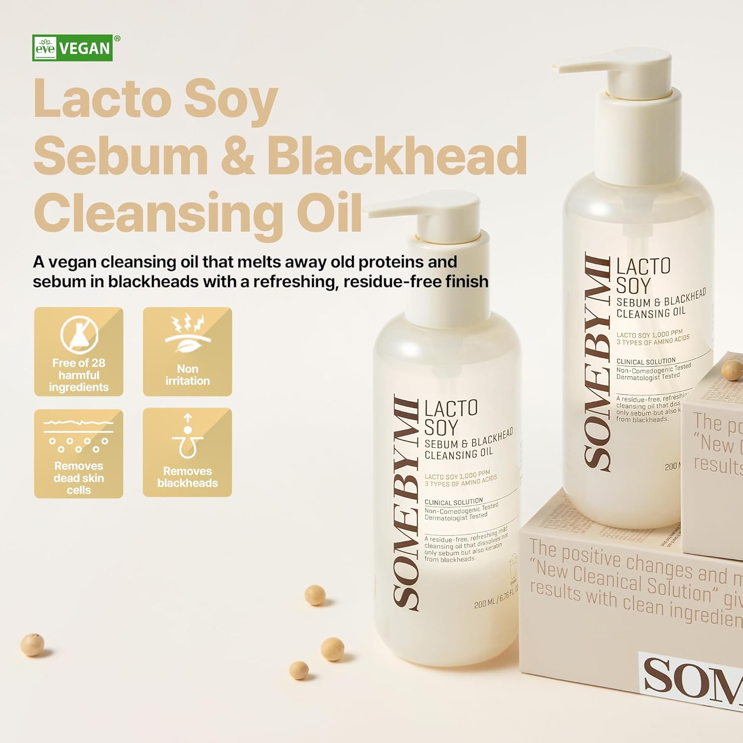 SOME BY MI Lacto Soy Sebum & Blackhead Cleansing Oil 200ml غسول زيتي للبشرة من سوم باي مي - Image 2