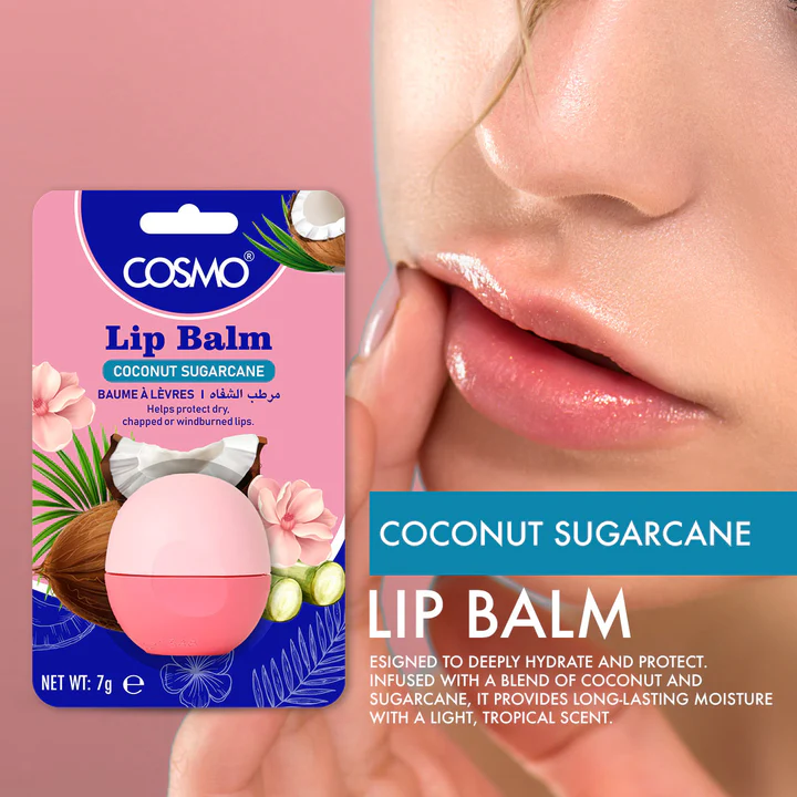 COSMO Coconut Sugarcane Lip Balm كوزمو مرطب شفاه بنكهة الجوز الهند وقصب السكر - Image 2
