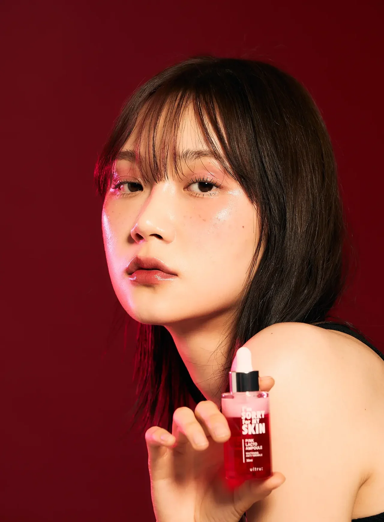 ULTRU: I'M SORRY FOR MY SKIN Pink Lacto Ampoule Serum 30ml سيروم العناية بالبشرة - Image 5