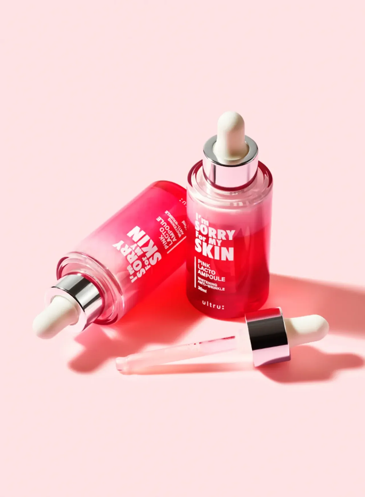 ULTRU: I'M SORRY FOR MY SKIN Pink Lacto Ampoule Serum 30ml سيروم العناية بالبشرة - Image 4