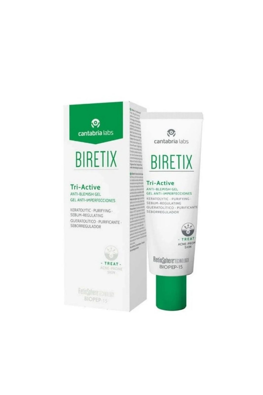 CANTABRIA LABS BIRETIX TRI-ACTIVE ANTI-BLEMISH GEL 50ml كانتابريا لابز جل معالج للبشرة المعرضة للحبوب - Image 2