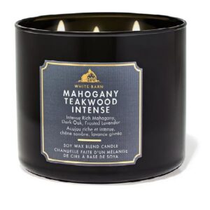 BATH & BODY WORKS Mahogany Teakwood Intense 3-Wick Candle شمعة بثلاثة فتائل من باث اند بدي ووركس