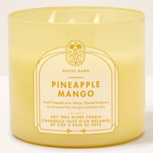 BATH AND BODY WORKS WHITE BARN  3-Wick Candle - Pineapple Mango باث اند بادي شمعة معطرة