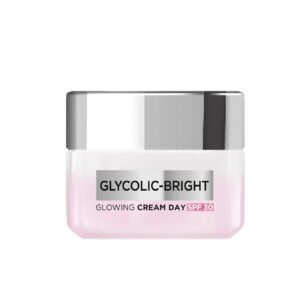 LOREAL PARIS Glycolic Bright Day Cream SPF 30 Brightens Skin & Reduces Dark Spots 15ml كريم نهاري بعامل حماية من الشمس 30 يُفتح البشرة ويُقلل من البقع الداكنة من لوريال