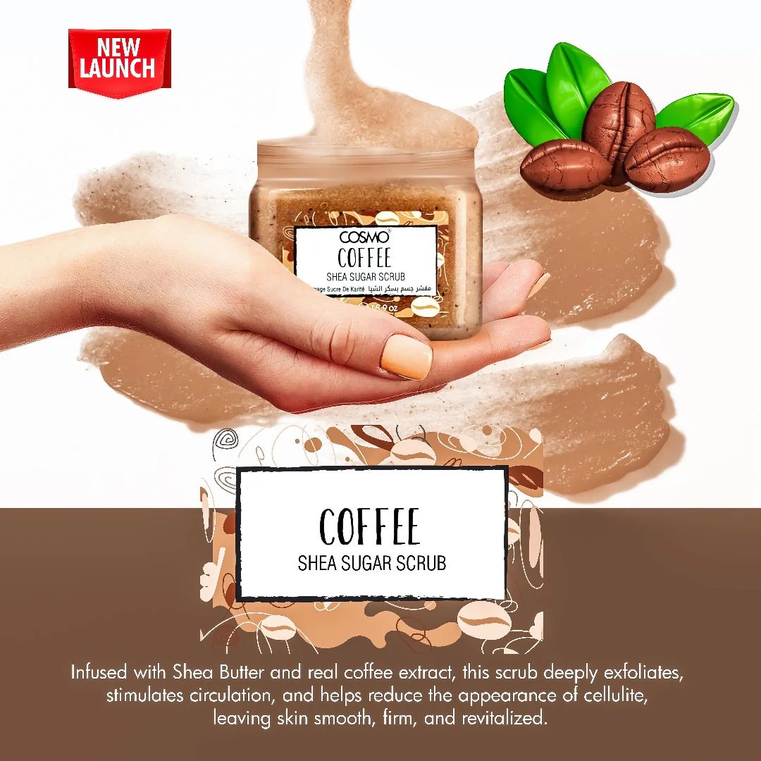 COSMO COFFEE SHEA SUGAR SCRUB 450g مقشر الجسم بسكر الشيا من كوزمو - Image 2