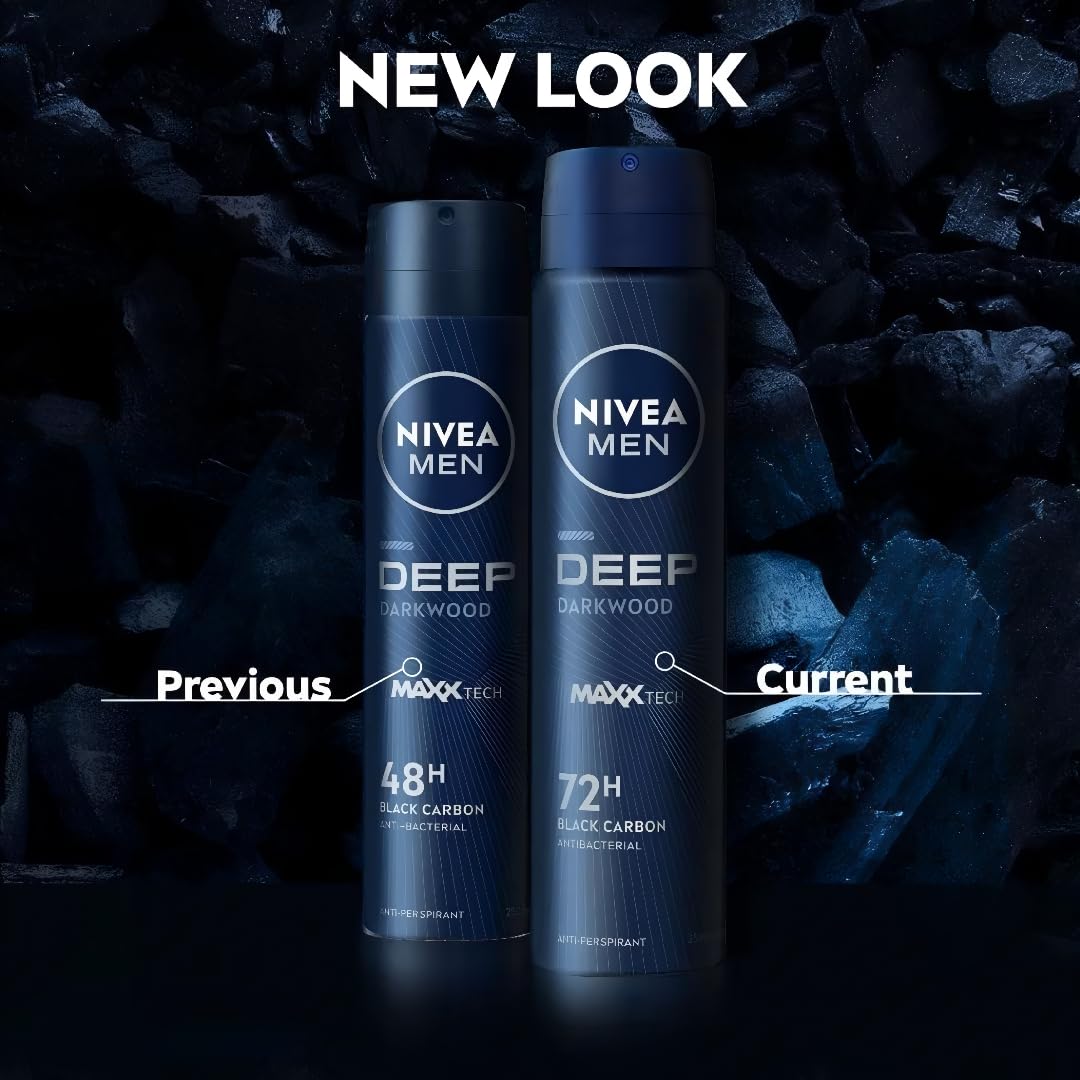 NIVEA MEN Deep Darkwood Anti-Perspirant Spray Deodorant 200ml بخاخ مزيل العرق من نيفيا - Image 3